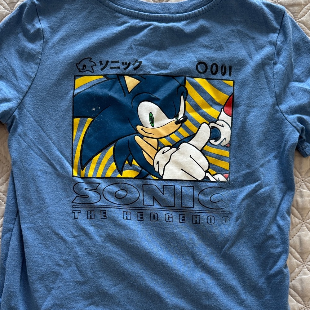 Sonic The Hedgehog Blue Kids Short Sleeve Tee